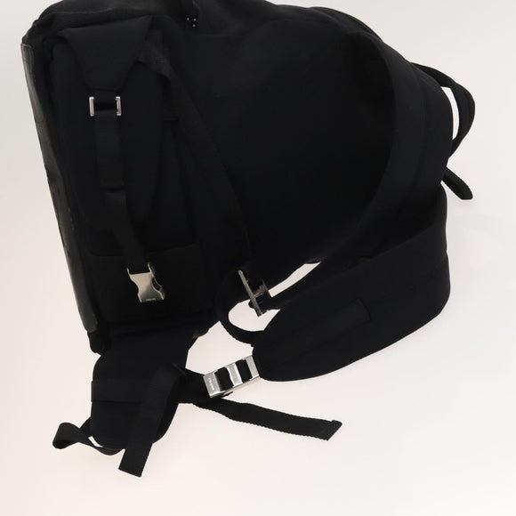PRADA Sports Backpack Cotton Black Silver Auth bs26584