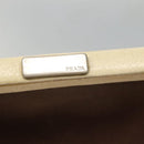 PRADA Shoulder Bag Canvas Leather Brown Silver Auth bs26588-19