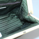 PRADA Shoulder Bag Canvas Leather Brown Silver Auth bs26588-21