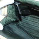 PRADA Shoulder Bag Canvas Leather Brown Silver Auth bs26588-22