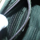 PRADA Shoulder Bag Canvas Leather Brown Silver Auth bs26588-23