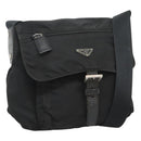 PRADA Shoulder Bag Nylon Black Silver Auth bs26590-1