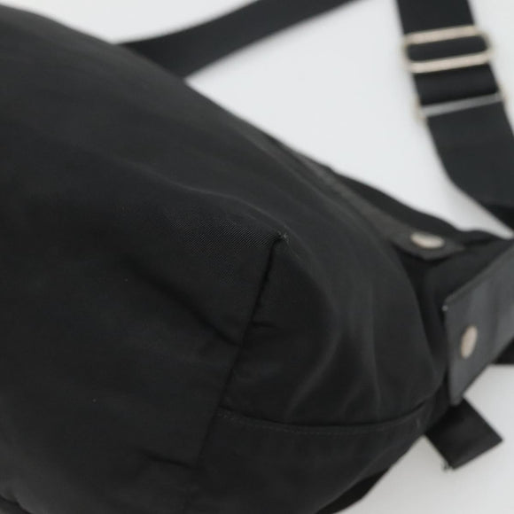 PRADA Shoulder Bag Nylon Black Silver Auth bs26590