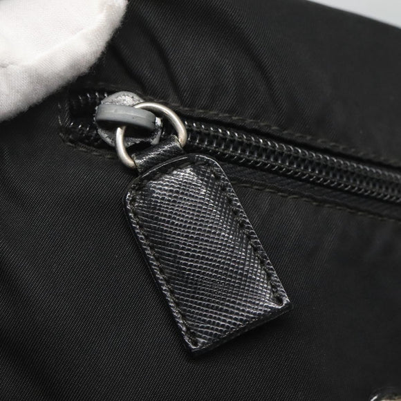 PRADA Shoulder Bag Nylon Black Silver Auth bs26590