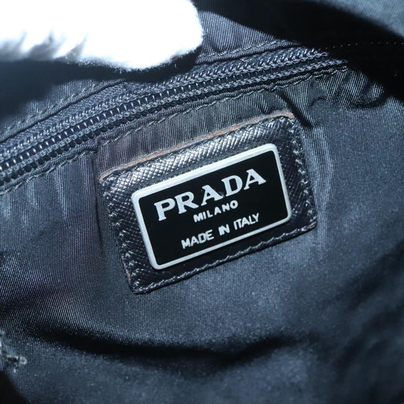 PRADA Shoulder Bag Nylon Black Silver Auth bs26590