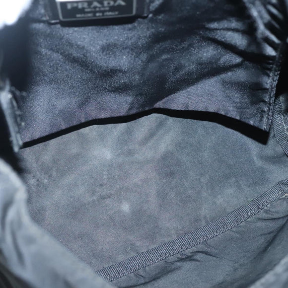 PRADA Shoulder Bag Nylon Black Silver Auth bs26590