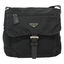 PRADA Shoulder Bag Nylon Black Silver Auth bs26590-2
