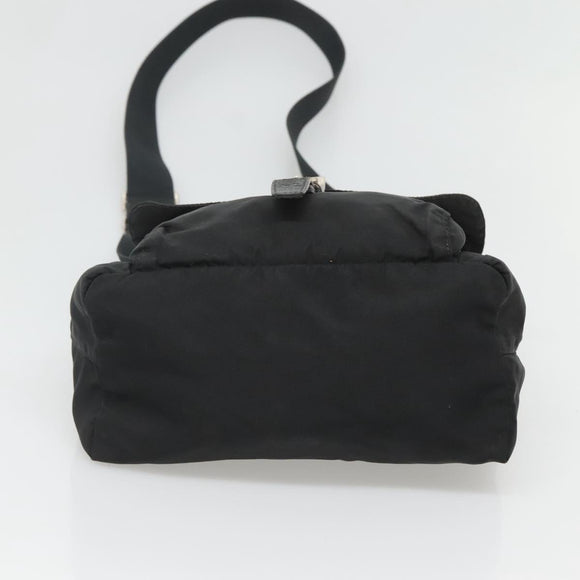 PRADA Shoulder Bag Nylon Black Silver Auth bs26590