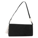 Salvatore Ferragamo Hand Bag Suede Black Silver Auth bs26594-1