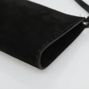 Salvatore Ferragamo Hand Bag Suede Black Silver Auth bs26594-8