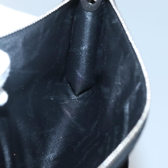 Salvatore Ferragamo Hand Bag Suede Black Silver Auth bs26594