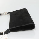 Salvatore Ferragamo Hand Bag Suede Black Silver Auth bs26594-4