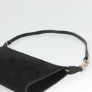 Salvatore Ferragamo Hand Bag Suede Black Silver Auth bs26594-14