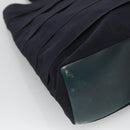 Salvatore Ferragamo Vala Tote Bag Canvas Leather Navy Gold Auth bs26595-17