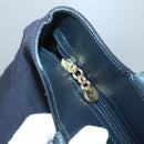 Salvatore Ferragamo Vala Tote Bag Canvas Leather Navy Gold Auth bs26595-10