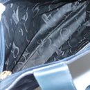 Salvatore Ferragamo Vala Tote Bag Canvas Leather Navy Gold Auth bs26595-11