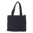 Salvatore Ferragamo Vala Tote Bag Canvas Leather Navy Gold Auth bs26595-2