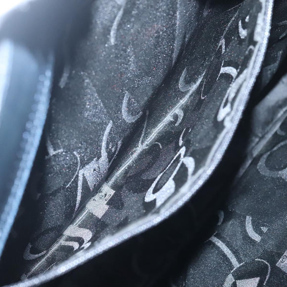 Salvatore Ferragamo Vala Tote Bag Canvas Leather Navy Gold Auth bs26595