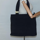 Salvatore Ferragamo Vala Tote Bag Canvas Leather Navy Gold Auth bs26595-21