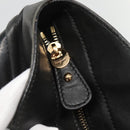 Salvatore Ferragamo Vera Shoulder Bag Enamel Black Gold Auth bs26598-10