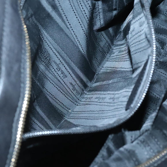 Salvatore Ferragamo Vera Shoulder Bag Enamel Black Gold Auth bs26598