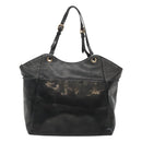 Salvatore Ferragamo Vera Shoulder Bag Enamel Black Gold Auth bs26598-2