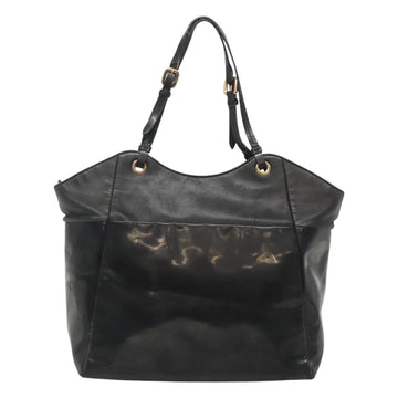 Salvatore Ferragamo Vera Shoulder Bag Enamel Black Gold Auth bs26598 - 0