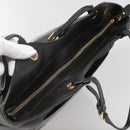 Salvatore Ferragamo Vera Shoulder Bag Enamel Black Gold Auth bs26598-6