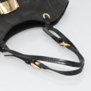 Salvatore Ferragamo Vera Shoulder Bag Enamel Black Gold Auth bs26598-7