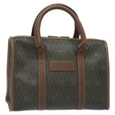 Christian Dior Honeycomb Canvas Hand Bag PVC Black Gold Auth bs26600-1
