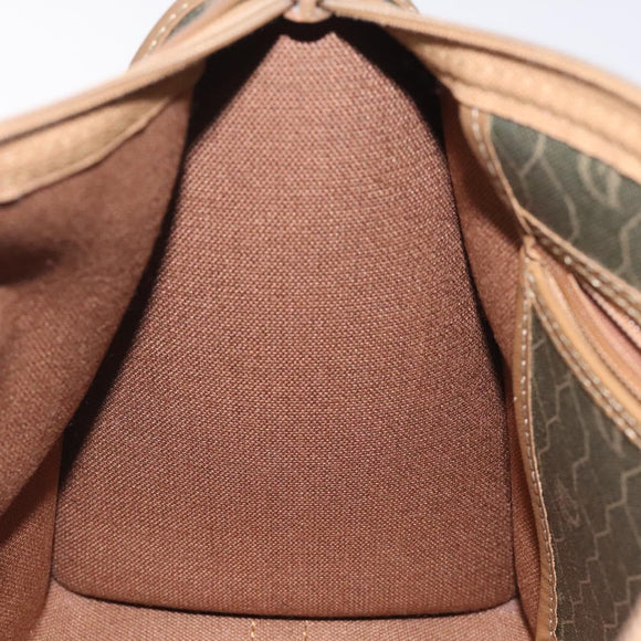 Christian Dior Honeycomb Canvas Hand Bag PVC Black Gold Auth bs26600