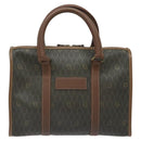 Christian Dior Honeycomb Canvas Hand Bag PVC Black Gold Auth bs26600-13
