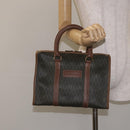 Christian Dior Honeycomb Canvas Hand Bag PVC Black Gold Auth bs26600-21