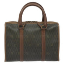 Christian Dior Honeycomb Canvas Hand Bag PVC Black Gold Auth bs26600-2