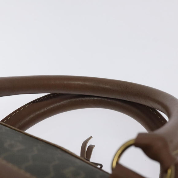 Christian Dior Honeycomb Canvas Hand Bag PVC Black Gold Auth bs26600