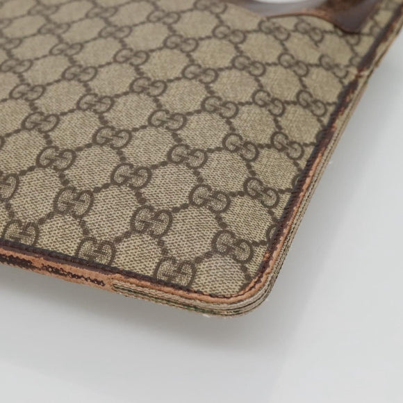 GUCCI GG Supreme Shoulder Bag PVC Beige Silver 27639 Auth bs26601