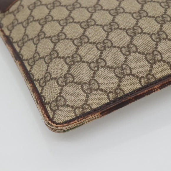 GUCCI GG Supreme Shoulder Bag PVC Beige Silver 27639 Auth bs26601