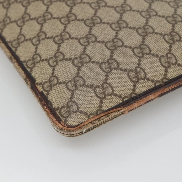 GUCCI GG Supreme Shoulder Bag PVC Beige Silver 27639 Auth bs26601