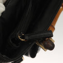 GUCCI Bamboo Hand Bag Leather 2way Black Gold 002 2058 0508 0 Auth bs26604-9