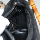 GUCCI Bamboo Hand Bag Leather 2way Black Gold 002 2058 0508 0 Auth bs26604-18