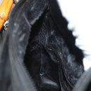 GUCCI Bamboo Hand Bag Leather 2way Black Gold 002 2058 0508 0 Auth bs26604-19