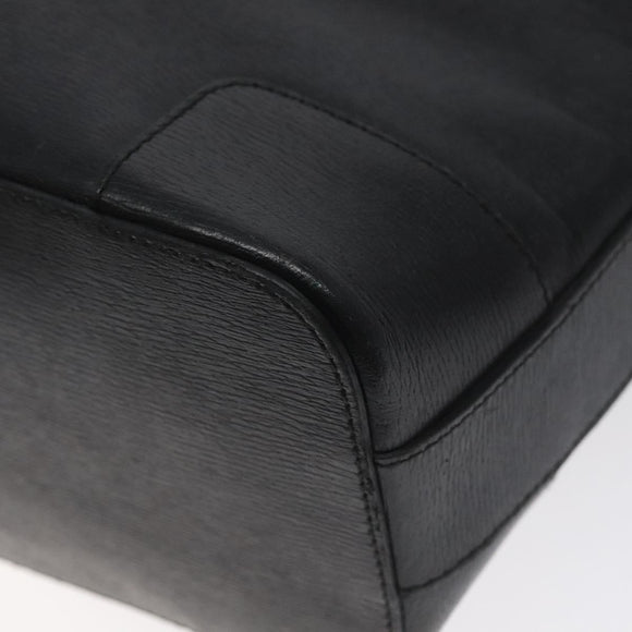 GUCCI Shoulder Bag Leather Black Gold 001 4204 Auth bs26605