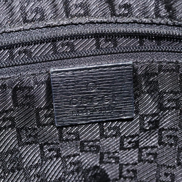 GUCCI Shoulder Bag Leather Black Gold 001 4204 Auth bs26605