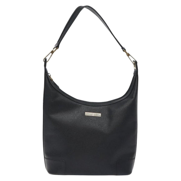 GUCCI Shoulder Bag Leather Black Gold 001 4204 Auth bs26605