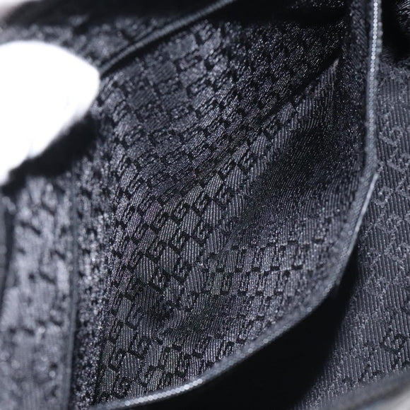 GUCCI Shoulder Bag Leather Black Gold 001 4204 Auth bs26605