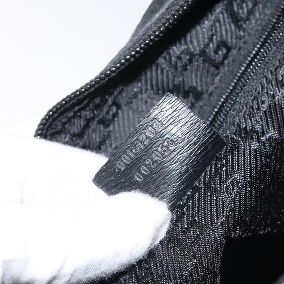 GUCCI Shoulder Bag Leather Black Gold 001 4204 Auth bs26605