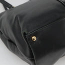 Salvatore Ferragamo Vera Tote Bag Leather Black Gold Auth bs26608-16