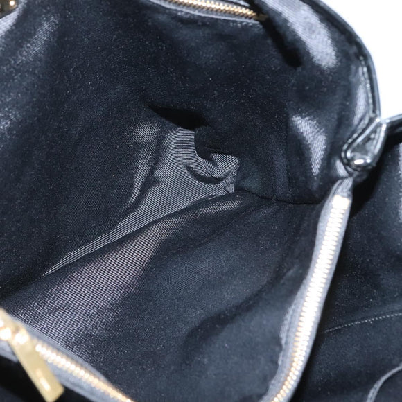 Salvatore Ferragamo Vera Tote Bag Leather Black Gold Auth bs26608