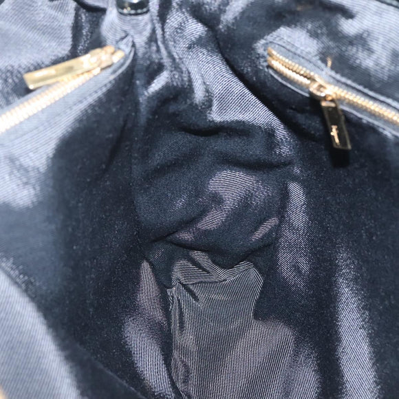 Salvatore Ferragamo Vera Tote Bag Leather Black Gold Auth bs26608