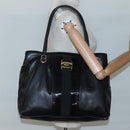 Salvatore Ferragamo Vera Tote Bag Leather Black Gold Auth bs26608-23